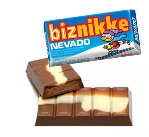 Biznikke Chocolate Nevado Mixed Milk Chocolate & White Chocolate Filled With Biscuit, 120 g / 4.23 oz (Pack of 2)