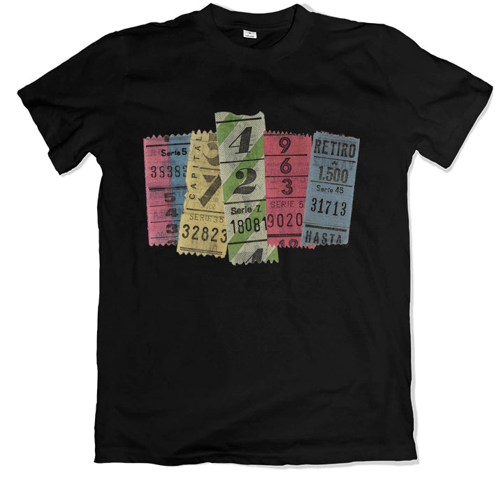 Retro Capicúa Tickets T-Shirt - 100% Premium Combed Cotton - 3.0 Transfer Print