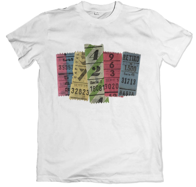 Retro Capicúa Tickets T-Shirt - 100% Premium Combed Cotton - 3.0 Transfer Print