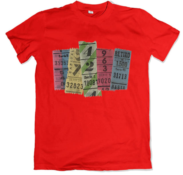 Retro Capicúa Tickets T-Shirt - 100% Premium Combed Cotton - 3.0 Transfer Print