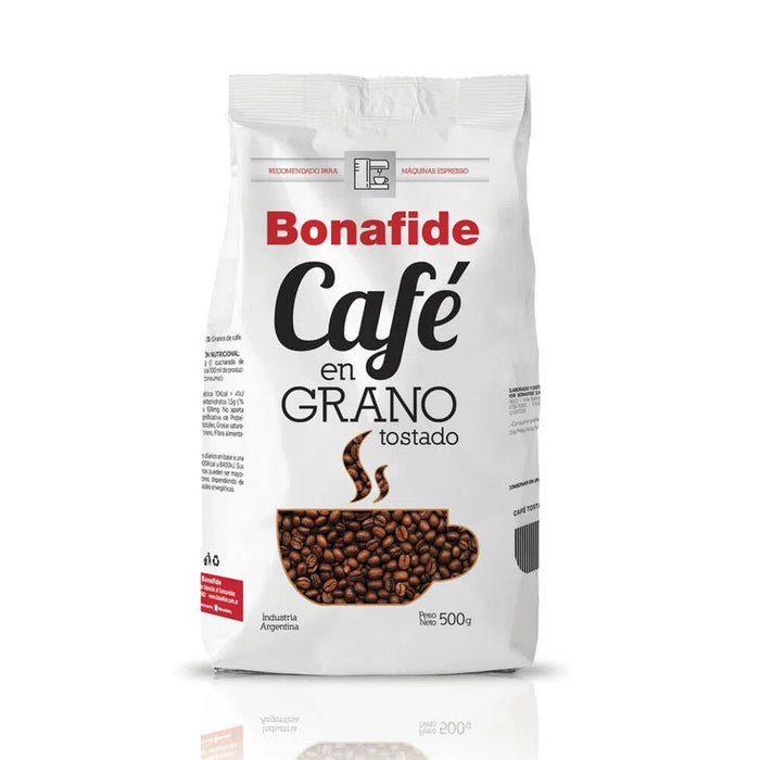 Bonafide Café En Grano Roast Whole Bean Coffee Recommended For Espresso Machines, 500 g / 1.1 lb bag