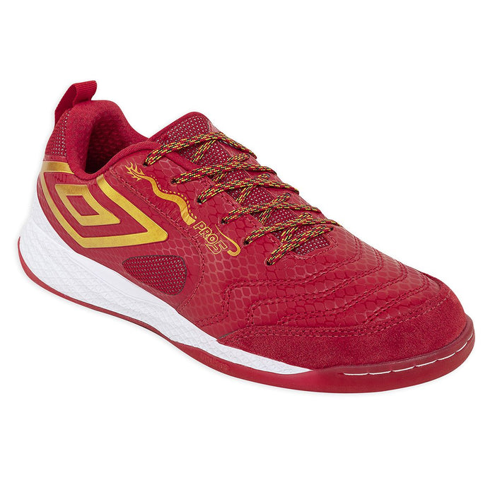 UMBRO Pro 5 Bump Dragon Year Futsal Boots – Limited Edition, Red, Leather & Mesh, Cushioning Tech