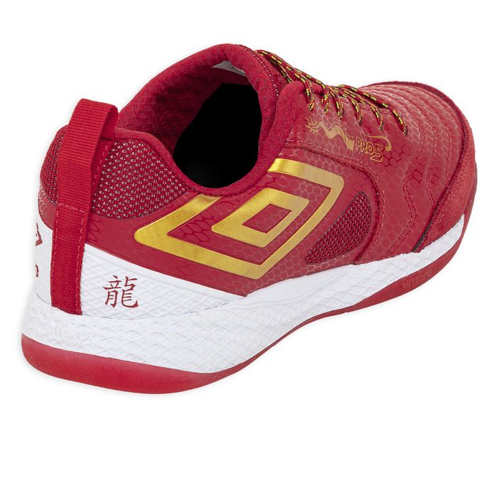 UMBRO Pro 5 Bump Dragon Year Futsal Boots – Limited Edition, Red, Leather & Mesh, Cushioning Tech