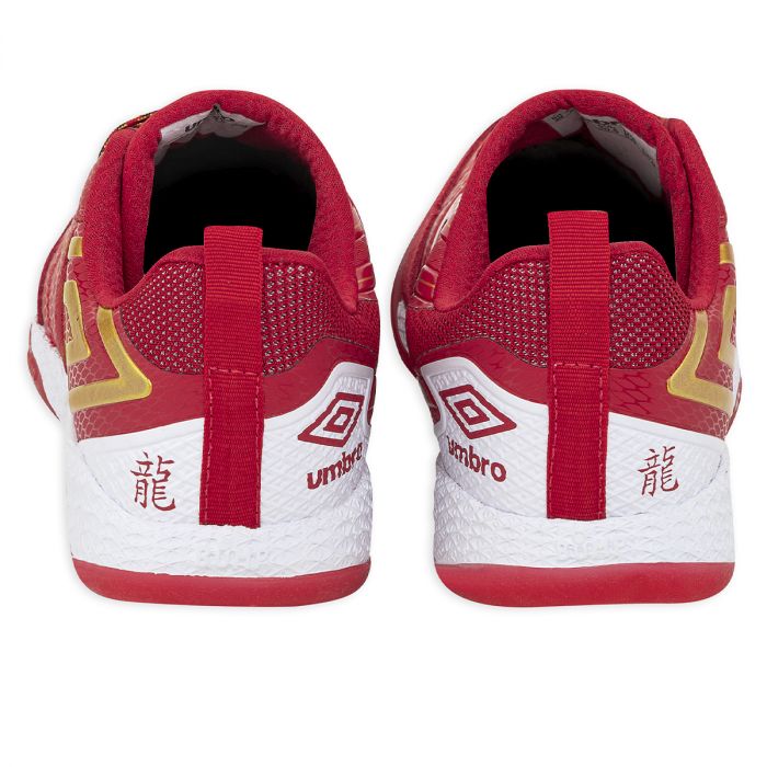 UMBRO Pro 5 Bump Dragon Year Futsal Boots – Limited Edition, Red, Leather & Mesh, Cushioning Tech