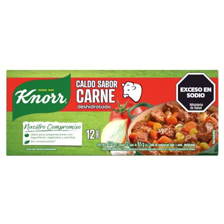Knorr Caldo Sabor Carne Dehydrated Meat Soup Broth, 114 g / 4.02 oz (12  caldos per box)