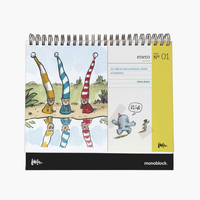 Monoblock | Macanudo 2024 Desktop Calendar - Stylish and Functional Yearly Planner for Home and Office