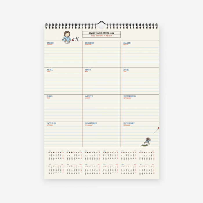 Monoblock | Stylish 2024 Wall Calendar - Happimess Colorblock | Year-Round Planning