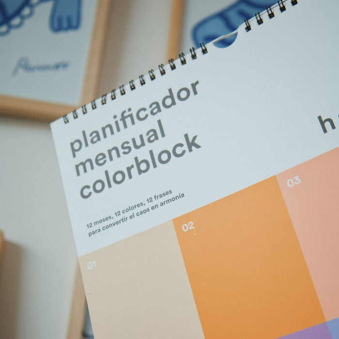 Monoblock | Happimess Colorblock Autumn Perpetual Wall Calendar - Stylish Home Decor and Year-Round Planning