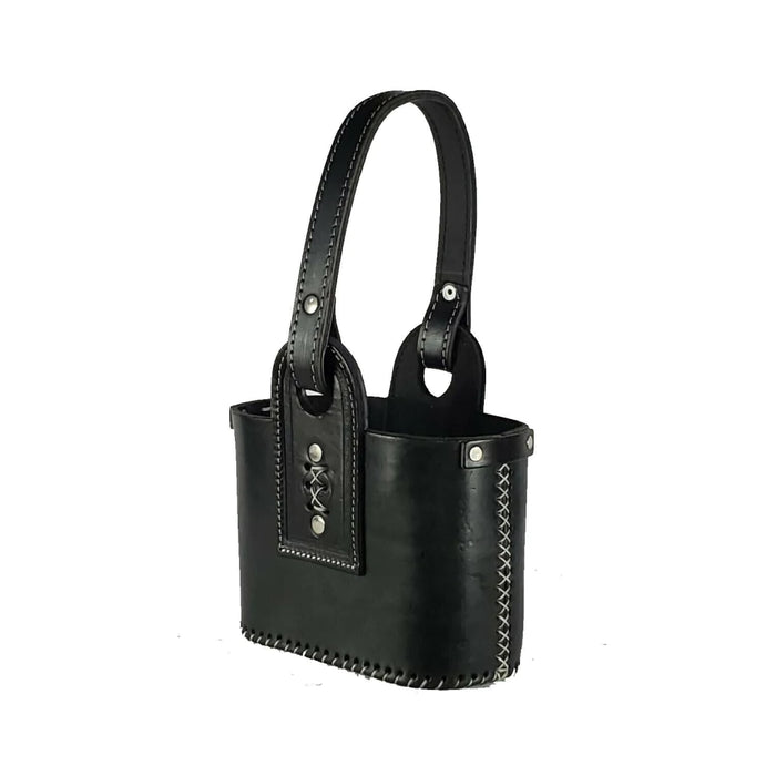 Canasta Matera de Cuero Small Mate Holder - Black Leather, Carry Your Mate Anywhere by Kyma