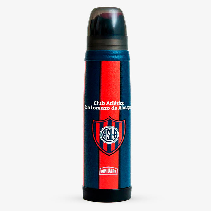 Lumilagro Termo de Acero Luminox CLUB ATLÉTICO SAN LORENZO | Stainless Steel Thermos Vacuum Bottle with Pouring Beak for Mate, 1 l / 33.8 fl oz