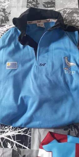 S&F Uruguay Rugby Shirt - Premium Long Sleeve Jersey with Embroidered Logos and Shields