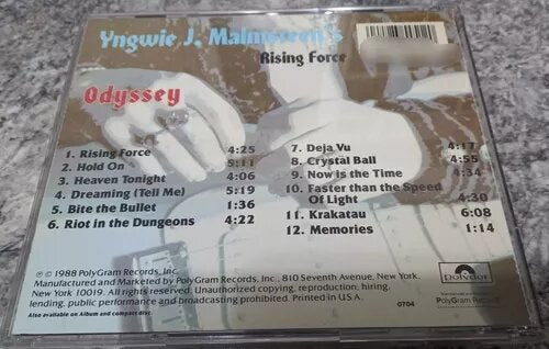 Yngwie Malmsteen: Odyssey (CD-USA) 1988 - Signed Exclusive Collectible