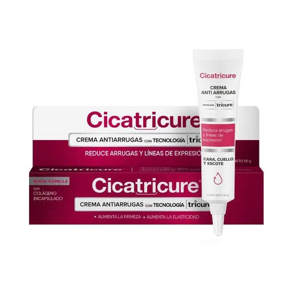Cicatricure Tricure Anti-Aging Face Cream Crema Anti Arrugas para Cara Cuello & Escote, 50 g / 1.41 oz