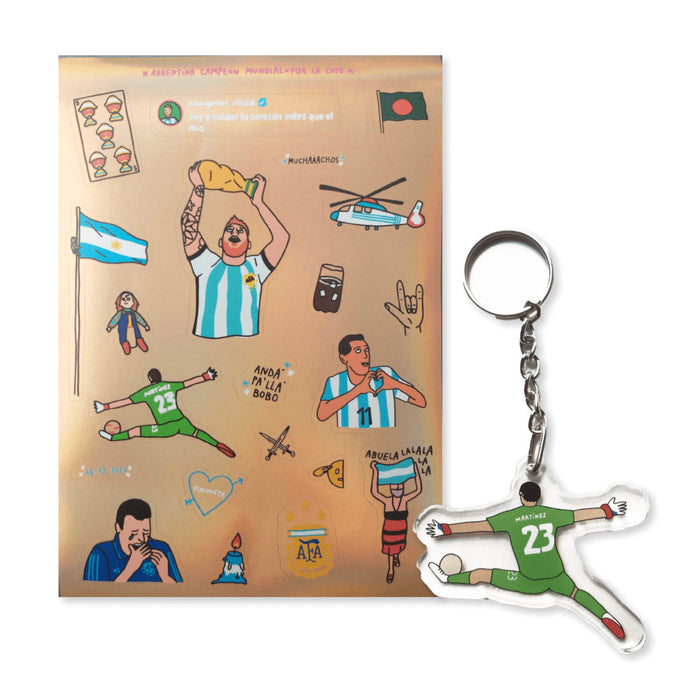 La Cope World Champions Combo: Holographic Stickers + Keychain - Celebrate the Victory!