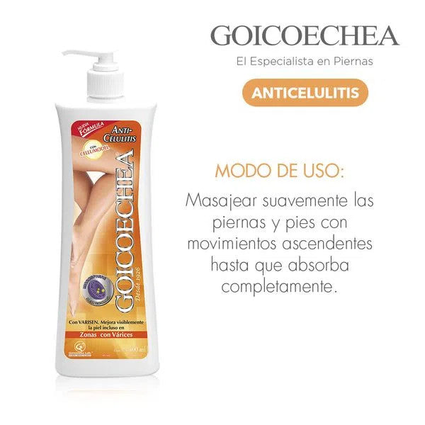 Goicoechea Anti-Cellulite Body Cream Crema Corporal Anti-Celulitis, 400 ml / 13.52 oz fl