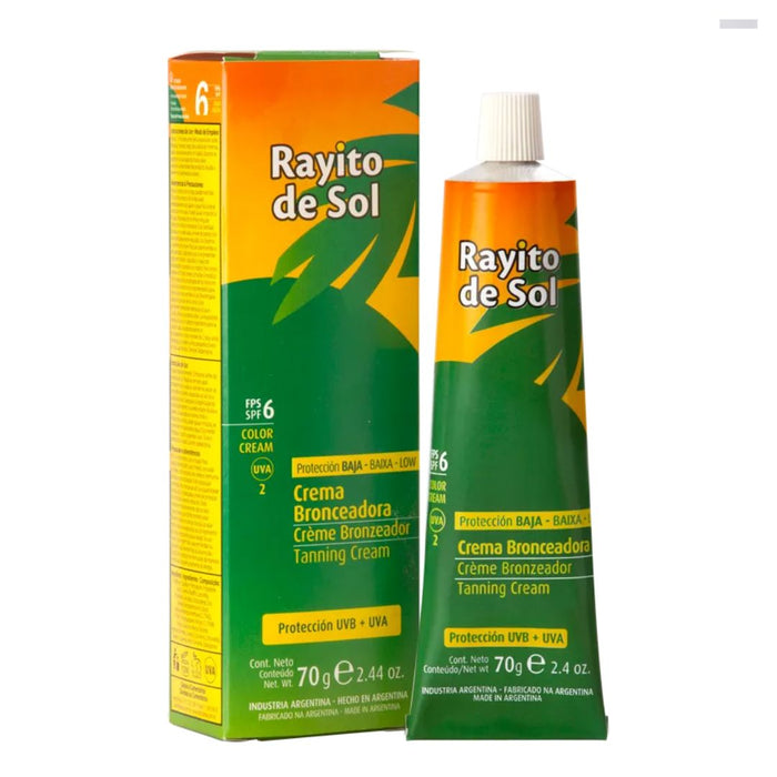 Rayito de Sol Crema Bronceadora Low UVS & UVA Protection Tanning Cream Color Cream, 70 g / 2.46 oz