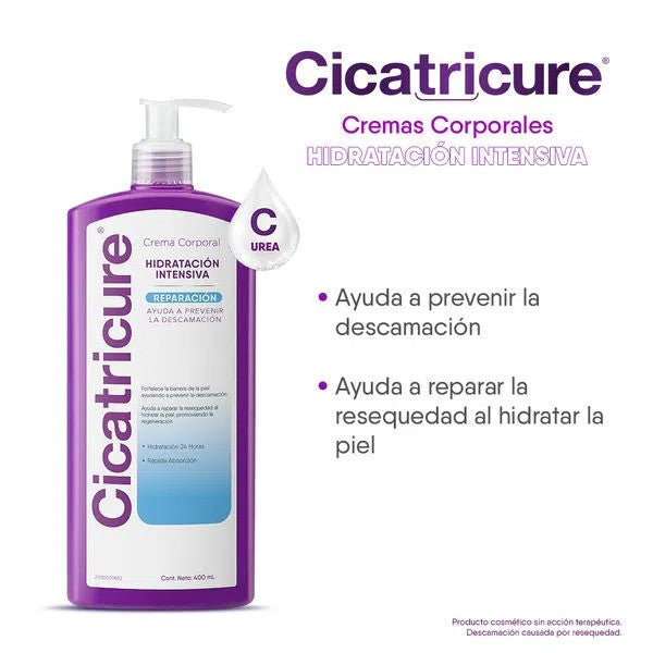 Cicatricure Intensive Hydrating Body Cream Crema Corporal Hidratación Intensiva Efecto Lifting, 400 ml / 13.52 oz fl