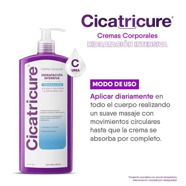 Cicatricure Intensive Hydrating Body Cream Crema Corporal Hidratación Intensiva Efecto Lifting, 400 ml / 13.52 oz fl