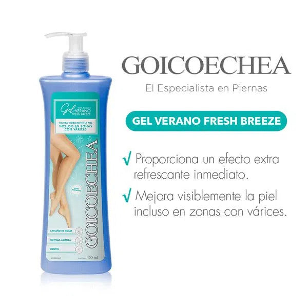 Goicoechea Summer Fresh Breeze Body Gel para Piernas Gel Corporal Ideal para Zonas con Várices, 400 ml / 13.52 oz fl