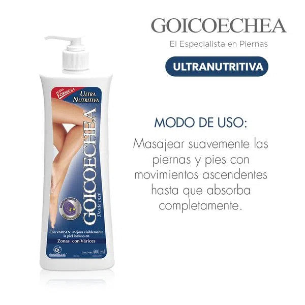 Goicoechea Ultra-Nourishing Body Cream Crema Corporal Ideal para Zonas con Várices, 400 ml / 13.52 oz fl