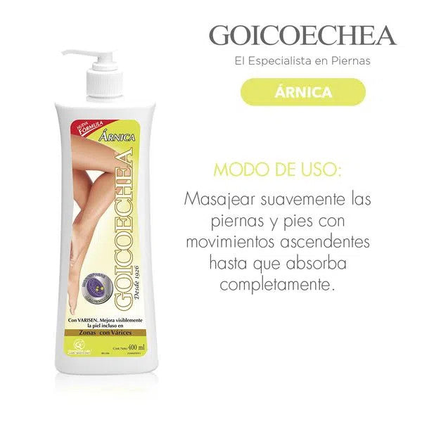Goicoechea NF Arnica Body Cream with MPH Crema Corporal con Varisen, 400 ml / 13.52 oz fl