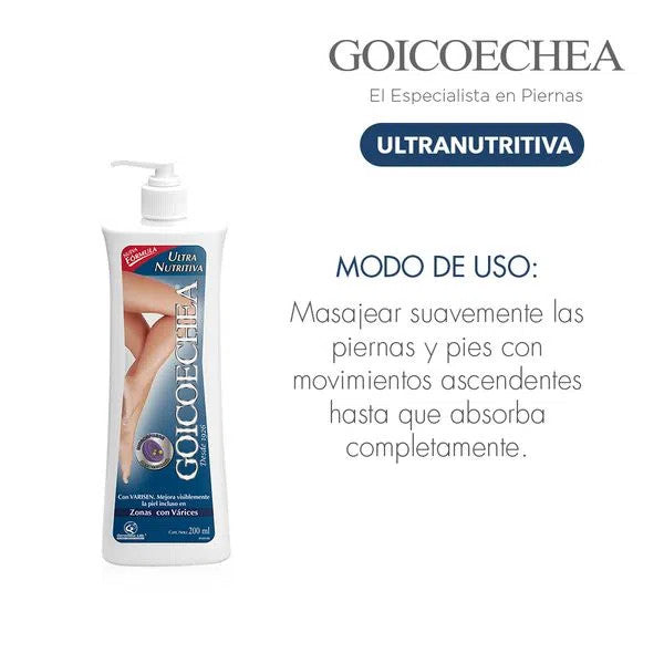 Goicoechea Ultra-Nourishing Body Cream Crema Corporal Ideal para Zonas con Várices, 200 ml / 6.76 oz fl