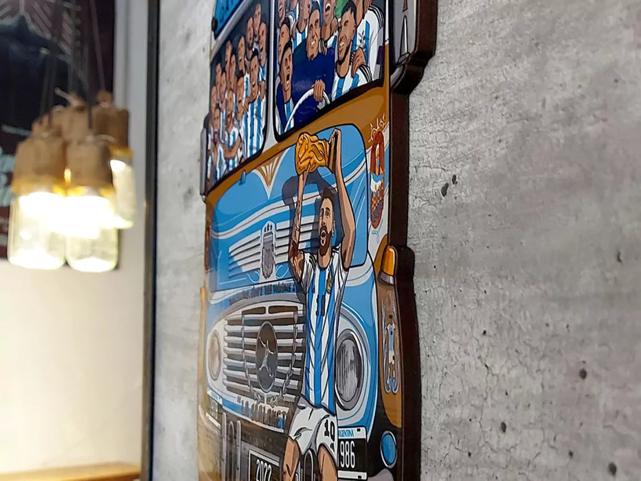 Marco pequeño de La Scaloneta - Selección Argentina de fútbol, ​​decoración perfecta para los fanáticos del fútbol