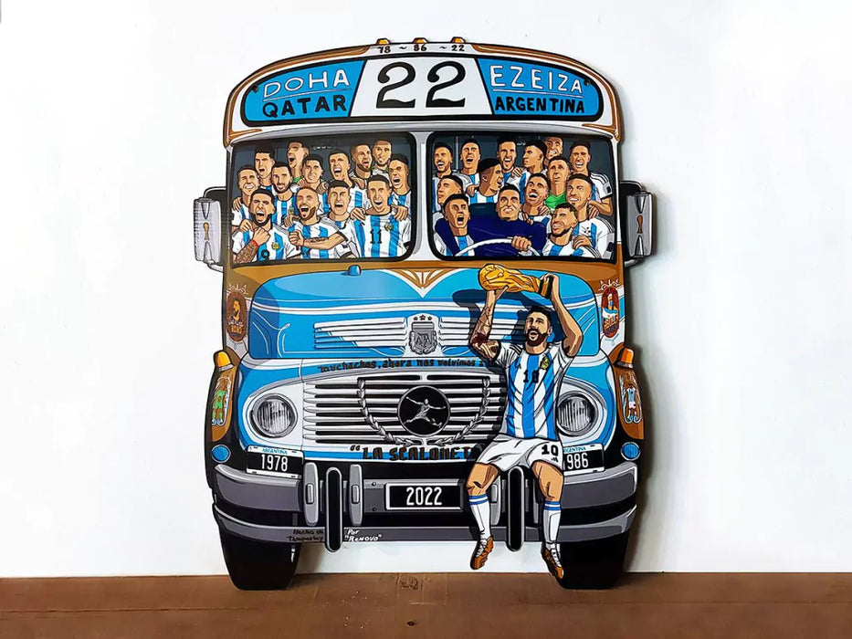 Marco pequeño de La Scaloneta - Selección Argentina de fútbol, ​​decoración perfecta para los fanáticos del fútbol