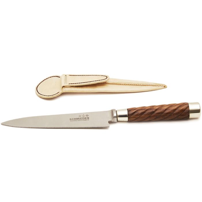 CHN Wood Handle and Ribbed Alpaca Knife - Exquisite Craftsmanship and Superior Performance