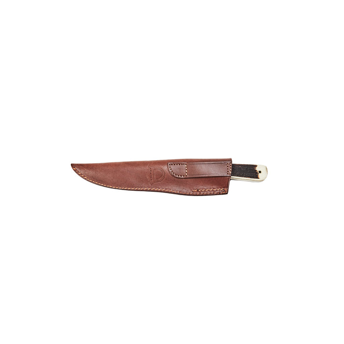 Cuchillo Carbon Steel Blade with Deer Stag Handle and Leather Sheath