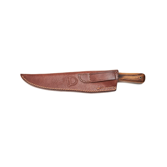 Carbon Steel Blade Knife with Wood Handle and Leather Sheath - Premium Craftsmanship and Durability