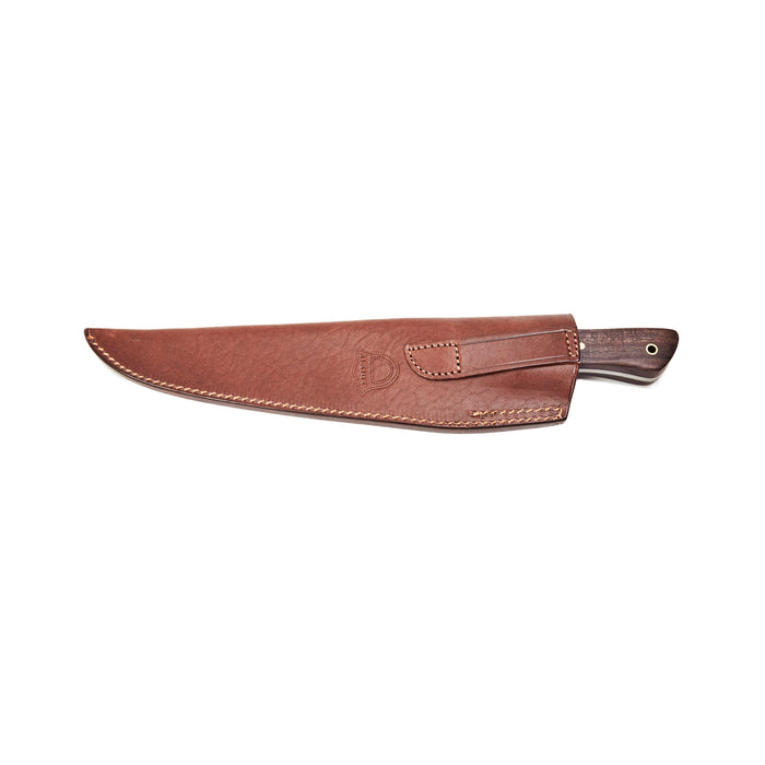 17.5cm Carbon Steel Blade Wood Handle Knife with Suela Sheath - Premium Craftsmanship
