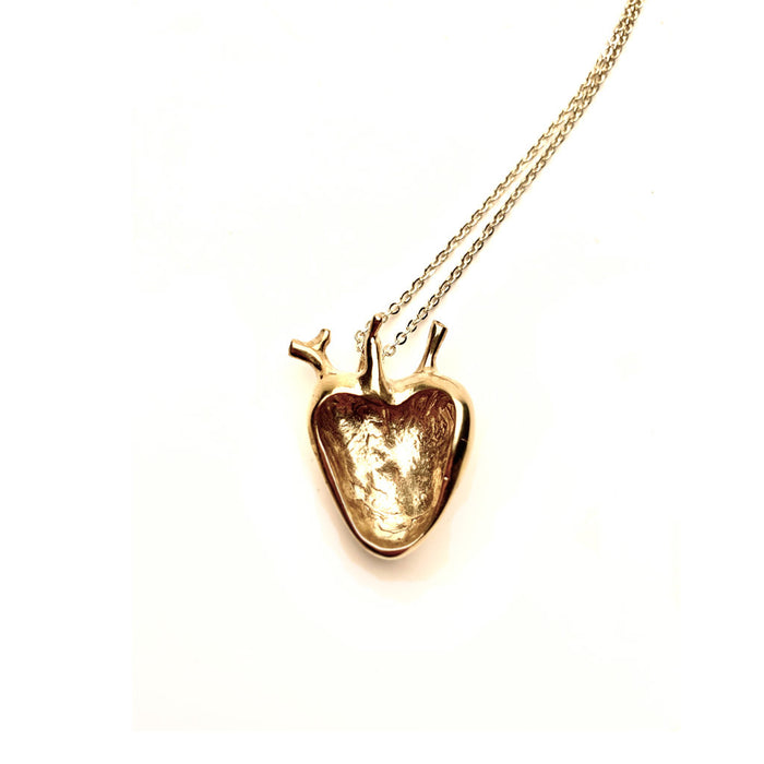 Malba | Handmade Large Heart Pendant - Gold or Surgical Steel Plated Jewelry