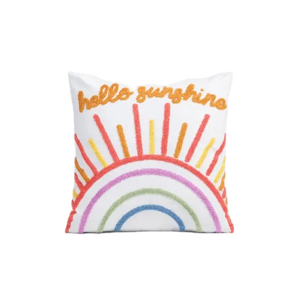 Cushion Cover "Hello Sunshine" Decorative Pillowcase Ideal for Armchair 37 x 38 cm / 14.56 x 14.96" / 37 x 38 cm