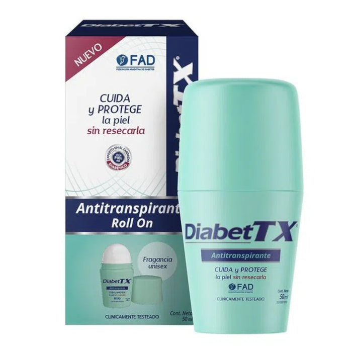 DiabetTX Body Cream Antiperspirant Roll-On - Nourishes and Protects Skin, Non-Drying, 50 ml / 1.69 oz fl