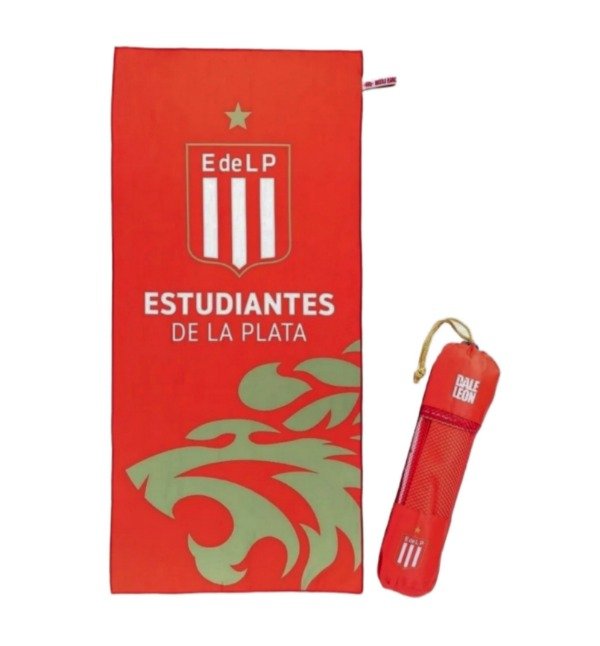 Official Estudiantes LP Towel with Practical Backpack | Fan Essential | 70 cm x 150 cm