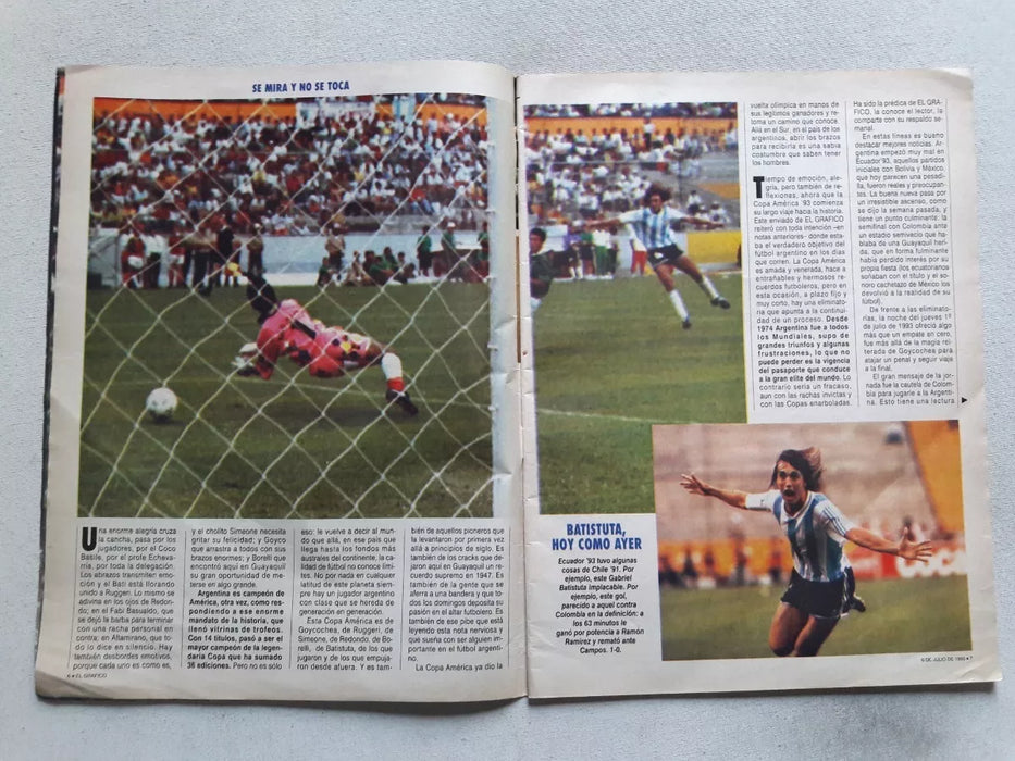 Revista Magazine El Gráfico N° 3848 of 1993 Argentina Copa América Champion
