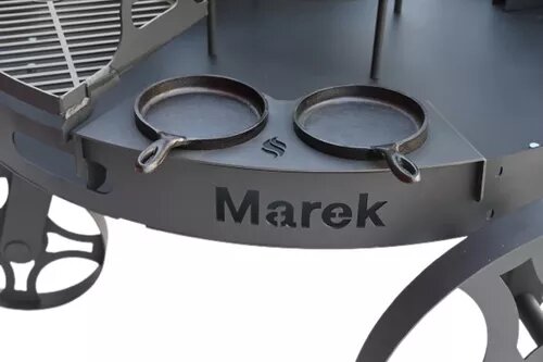 Marek Home - Duomo Grill with Wheels, Provolone Racks, and Rotisserie Stake Fogonero