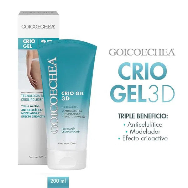 Goicoechea 3D Cryolipolysis Body Gel Crio Gel 3D Triple Acción, 200 ml / 6.76 oz fl