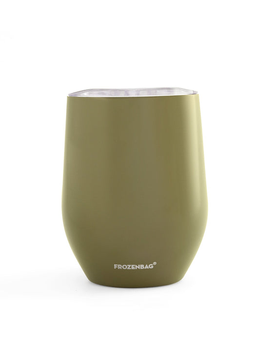 Vaso Acero Inoxidable - Stainless Steel Sealed Lid Army Green Wine Glass - Durable Tumbler