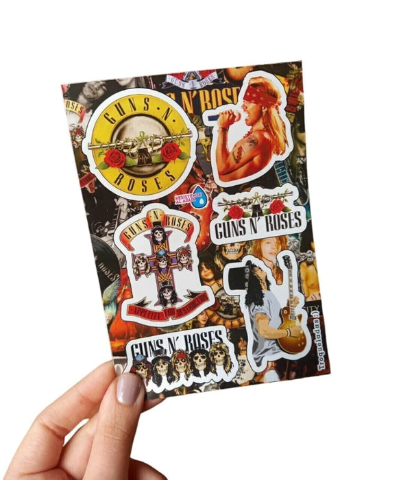 Ameba | Guns N' Roses Tribute Sticker Board - Waterproof/Heat Resistant - Collectible Rock Decor for True Fans
