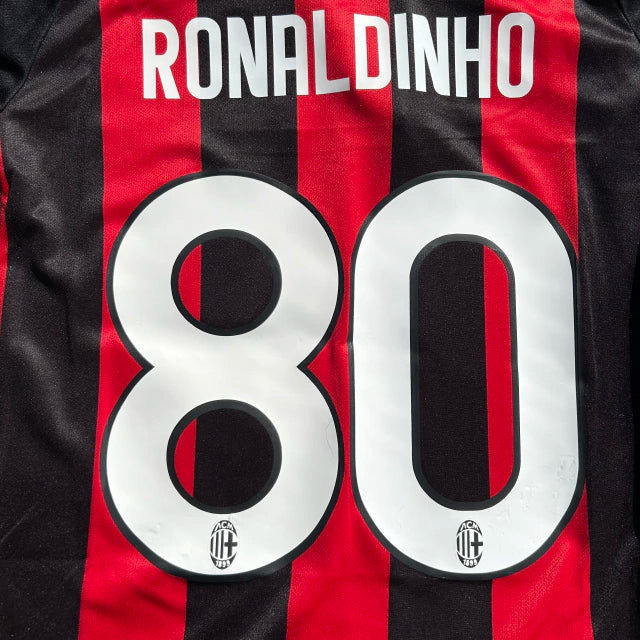 Retro AC Milan 2009 Jersey - Ronaldinho (80) - Vintage Soccer Shirt - Authentic Fan Apparel