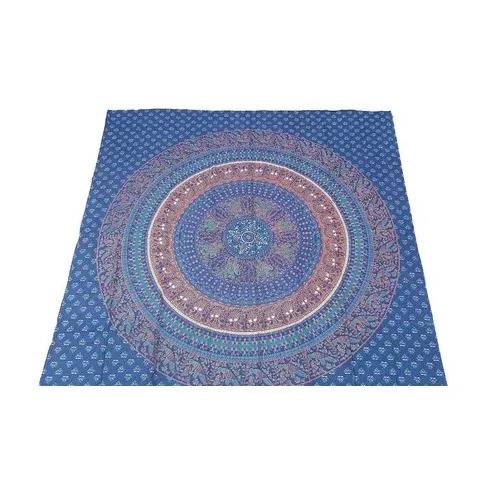 Indian Blanket Blue Mandala Tapestry Multicolor Mandala Bedspread Manta Hindú Tapiz Cubrecama Para 2 Plazas