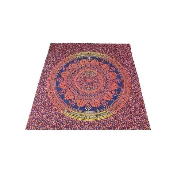 Indian Blanket Red Mandala Tapestry Multicolor Mandala Bedspread Manta Hindú Tapiz Cubrecama Para 2 Plazas