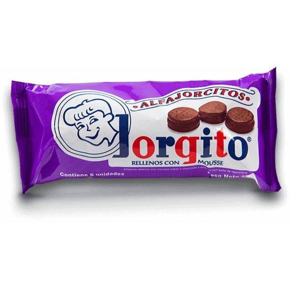 Jorgito Alfajorcitos Small Alfajor Milk Chocolate with Chocolate Mousse, 6 units