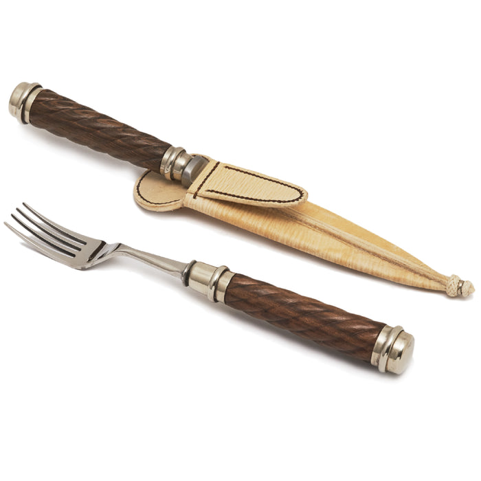 MYR Wood Gallonea & Alpaca Cutlery Set - Knife & Fork 2-Piece Set for Elegant Dining