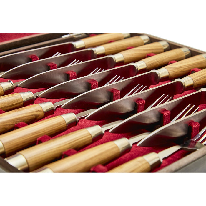 Premium 8-Person Set: Wooden & Alpaca Cutlery Set - Elegant and Durable