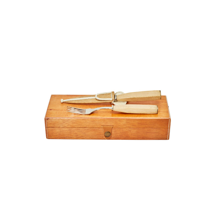 Wood & Alpaca Cutlery Set - Knife & Fork 2-Piece Set for Dining Experience