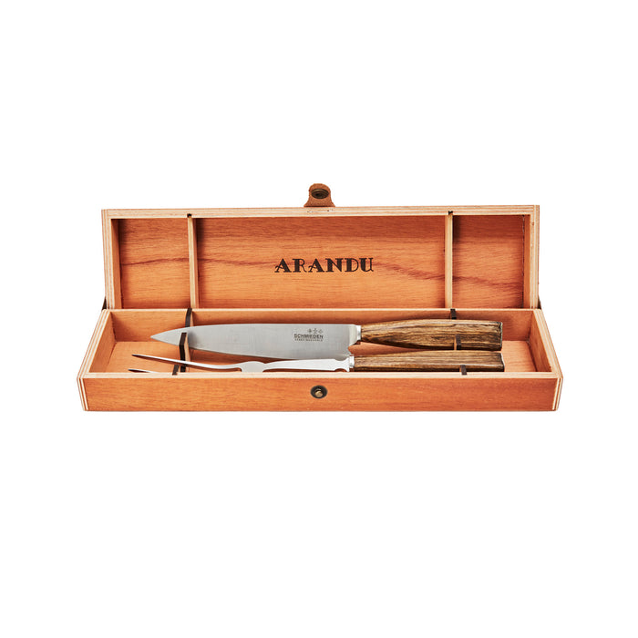 Wood & Alpaca Cutlery Set - Knife & Carving Fork 2-Piece Set for Stylish Dining
