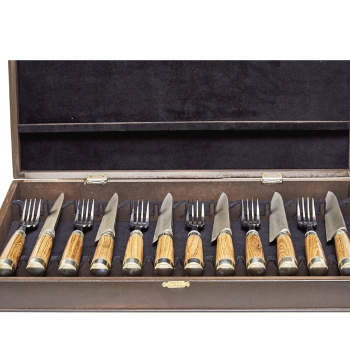 6-Person Wooden & Alpaca Cutlery Set - Complete Dining Experience